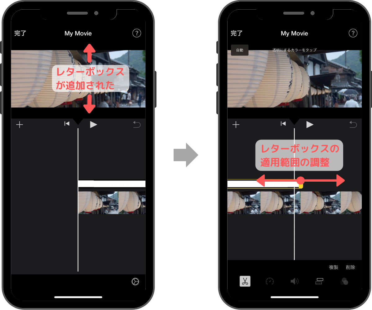 Iphone Ipad動画編集 超簡単 映画風の黒帯の付け方 まるメガネ